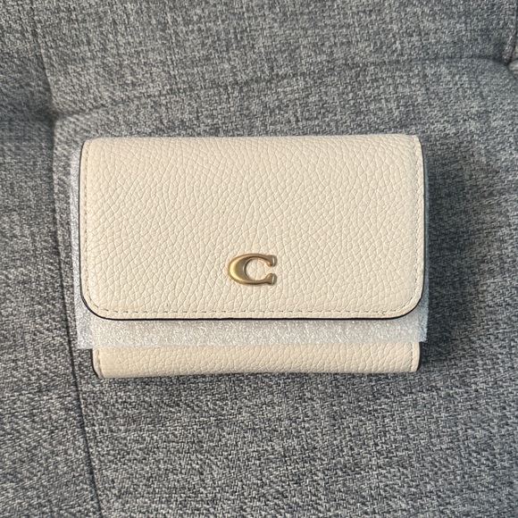 Coach Handbags - Coach Ivory Leather Wallet with Gold Accent